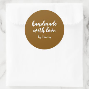 Sticker Rond Fait main personnalisé avec amour Minimaliste