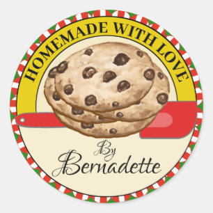 Sticker Rond Fait Maison Avec Amour