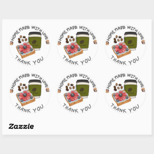 Sticker Rond Fait maison avec amour
