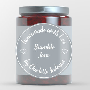 Sticker Rond Fait maison avec amour   Coeur Jam Jar Canning Gre