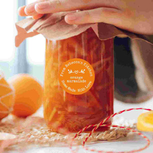 Sticker Rond Fait maison avec amour Orange Marmalade Canning