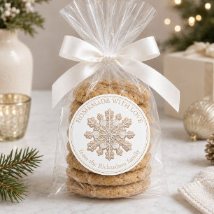 Sticker Rond Fait Maison Noël Friandises de Noël Cuites au Four