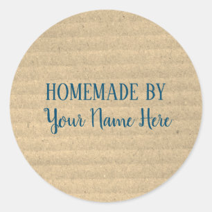 Sticker Rond Fait maison par le métier de cru de gâteau de