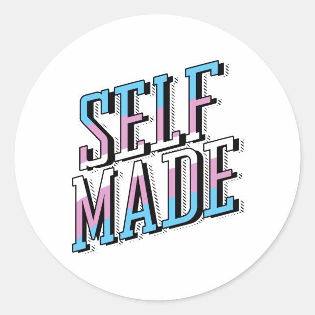 Sticker Rond Fait soi-même et trans (Devant)