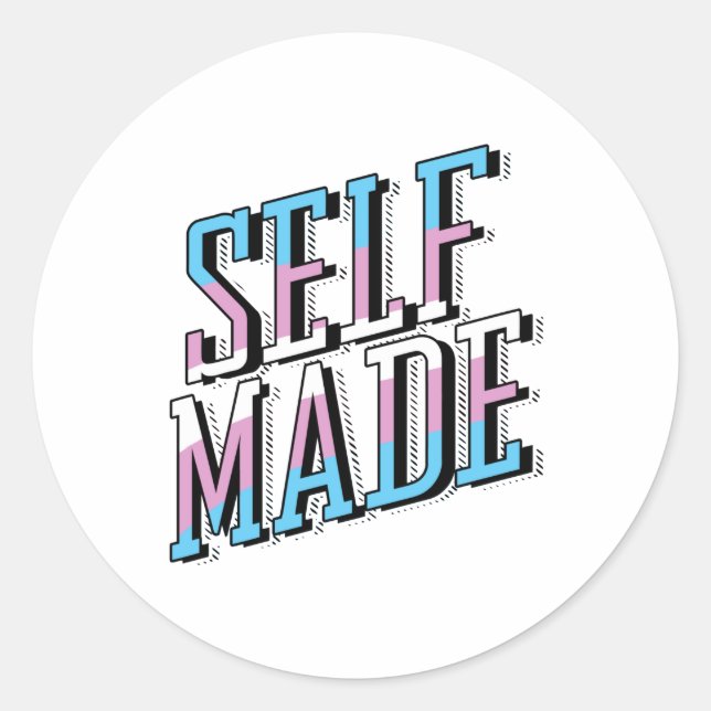 Sticker Rond Fait soi-même et trans (Devant)