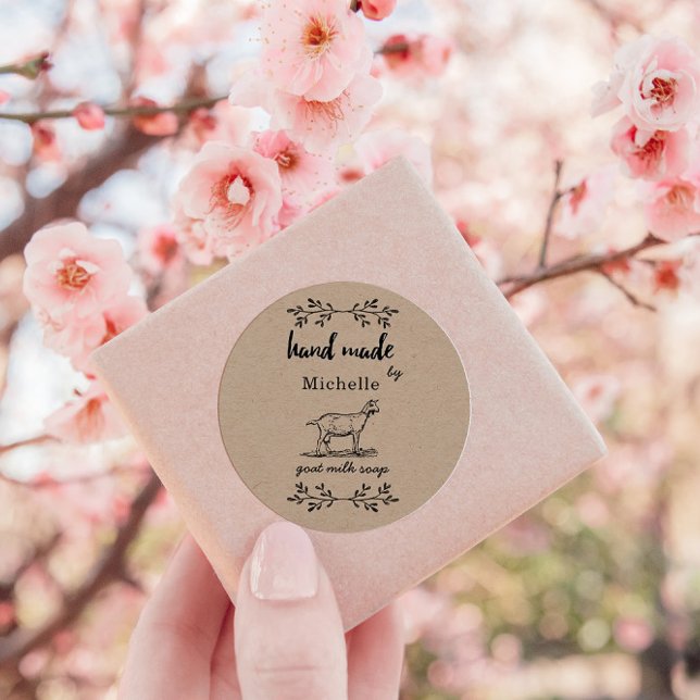 Sticker Rond Faite À La Main Par Le Monogramme De Savon De Lait (Créateur téléchargé)