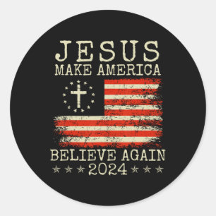 Sticker Rond Faites à l'Amérique croire à nouveau 2024 Patrioti