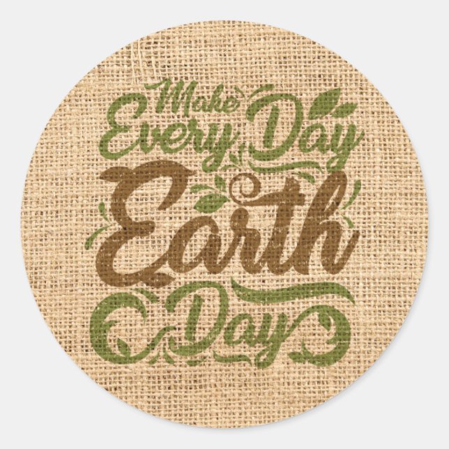 Sticker Rond Faites chaque jour de la terre de jour - (Devant)