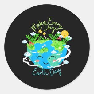 Sticker Rond Faites chaque jour Jour des terres mignonne drôle