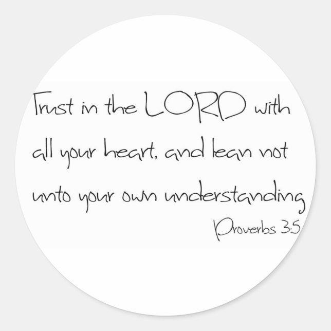 Sticker Rond Faites confiance à l'Éternel avec tout votre coeur (Devant)