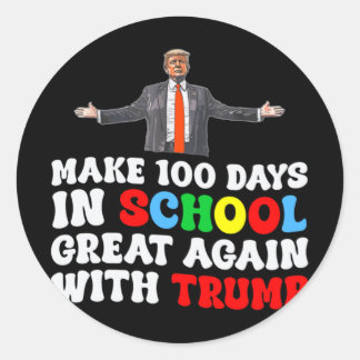 Sticker Rond Faites De 100 Jours À L'École Une Grande Nouvelle