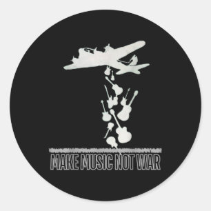 Sticker Rond Faites de la musique. Pas la guerre.