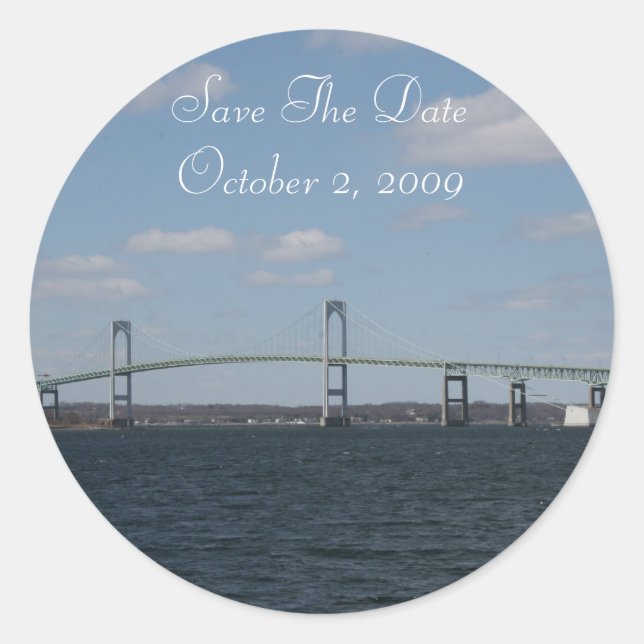 Sticker Rond Faites gagner la date, NEWPORT, RI (Devant)