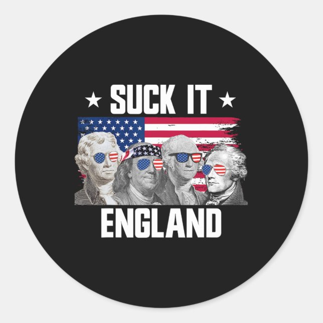 Sticker Rond Faites Le Angleterre Pères Fondateurs 4 Juillet  (Devant)