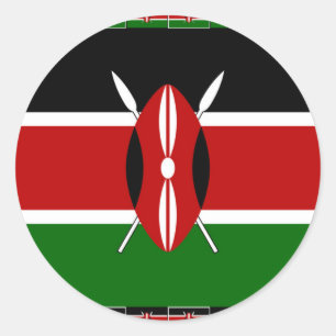 Sticker Rond Faites-le Kenyan magnifique Inspirational Flag cou