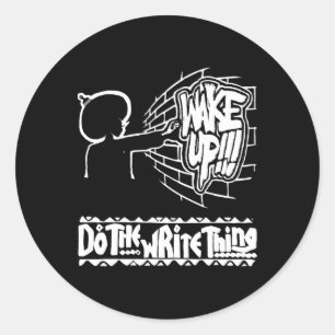 Sticker Rond Faites L'Écriture De L'Autocollant Pt136