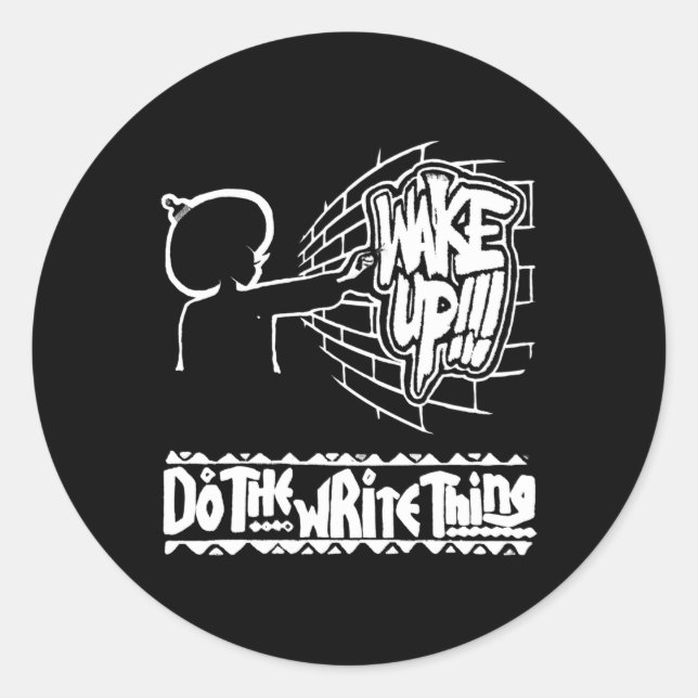 Sticker Rond Faites L'Écriture De L'Autocollant Pt136 (Devant)