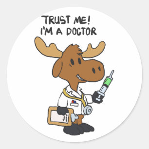 Sticker Rond Faites-moi confiance, je suis médecin   choisir la