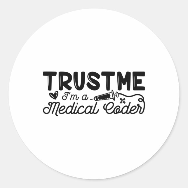 Sticker Rond Faites-moi confiance Je suis un programmeur ICD Co (Devant)