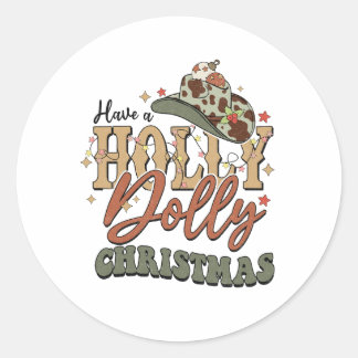 Sticker Rond Faites un Noël Holly Dolly