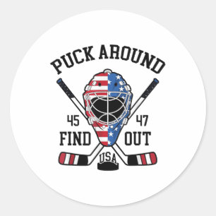 Sticker Rond Faites Un Tour Et Découvrez Le Hockey Drôle