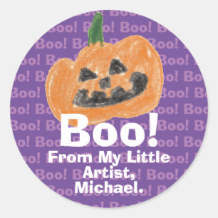 Sticker Rond Faites un trésor par l'oeuvre d'art de votre enfan