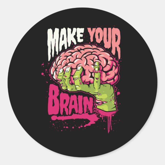 Sticker Rond Faites votre cerveau (Devant)