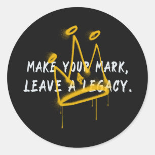 Sticker Rond Faites votre marque Graffiti Crown