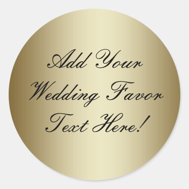 Sticker Rond Faites votre propre Gold Wedding Favoriser (Devant)