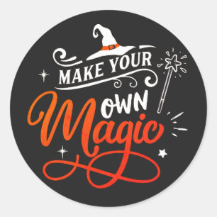 Sticker Rond Faites votre propre magie Halloween
