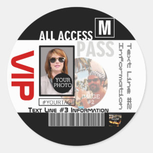 Sticker Rond Faites votre propre VIP Pass 8 façons de personnal