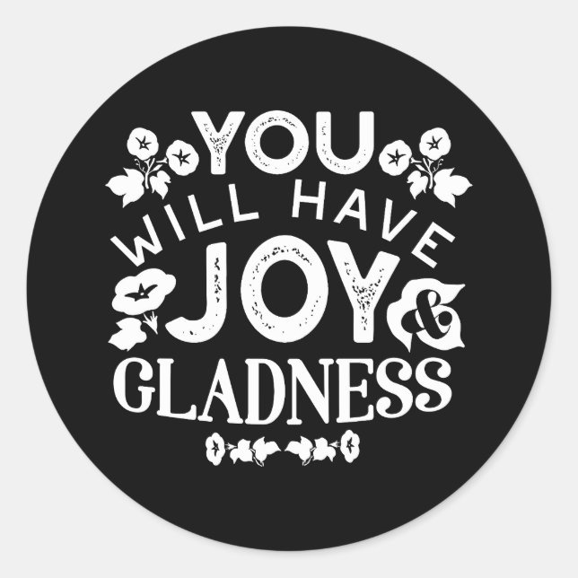 Sticker Rond Faith and Happiness – Joy and Gladness Quotes (Devant)