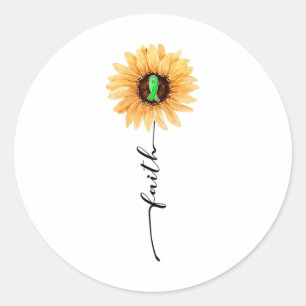 Sticker Rond Faith Green Ribbon Sensibilisation à la maladie ré