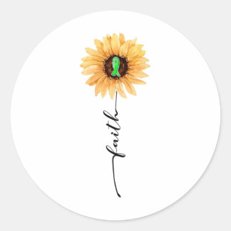 Sticker Rond Faith Green Ribbon Sensibilisation à la maladie ré