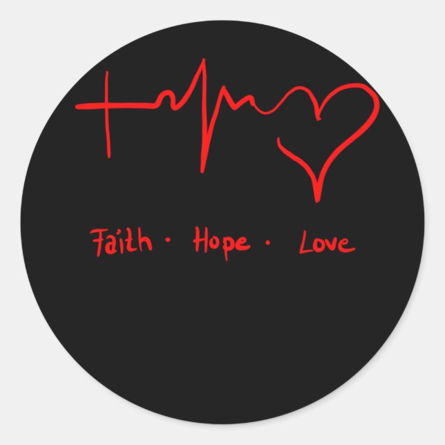 Sticker Rond Faith Hope Love (Devant)