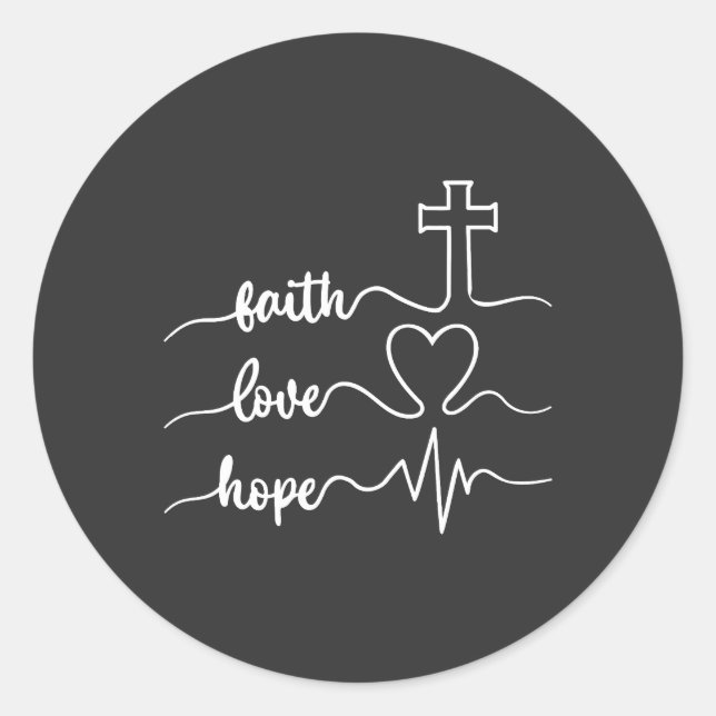 Sticker Rond Faith Hope Love (Devant)