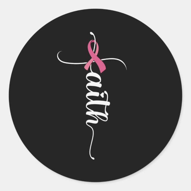 Sticker Rond Faith Hope Love Cancer du sein Sensibilisation chr (Devant)