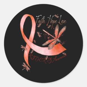 Sticker Rond Faith Hope Love Dragonfly RSD RCPS Sensibilisation