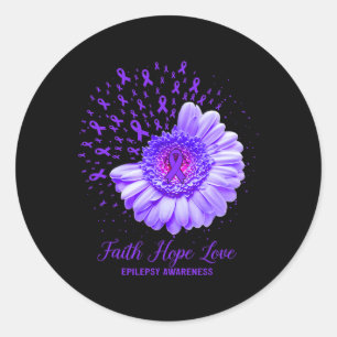 Sticker Rond Faith Hope Love Epilepsie Sensibilisation Survivan