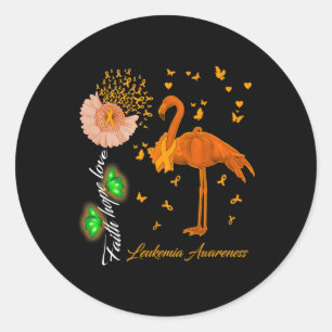 Sticker Rond Faith Hope Love Leukemia Sensibilisation