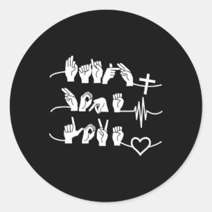 Sticker Rond Faith Hope Love - Religion chrétienne Heartbeat Cr