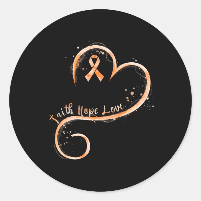 Sticker Rond Faith Love Hope Courage Aml Leukemia Sensibilisati (Devant)
