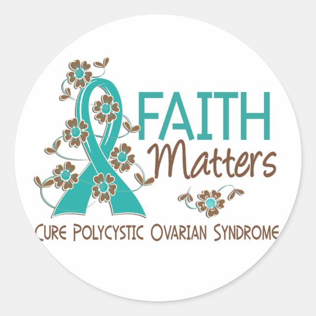 Sticker Rond Faith Matters 3 PCOS (Devant)