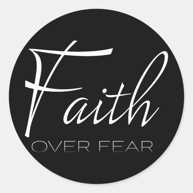 Sticker Rond Faith Over Encouragement White (Devant)