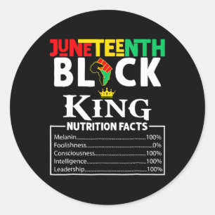 Sticker Rond Faits nutritionnels 18 juin 1865 Roi Noir Noir