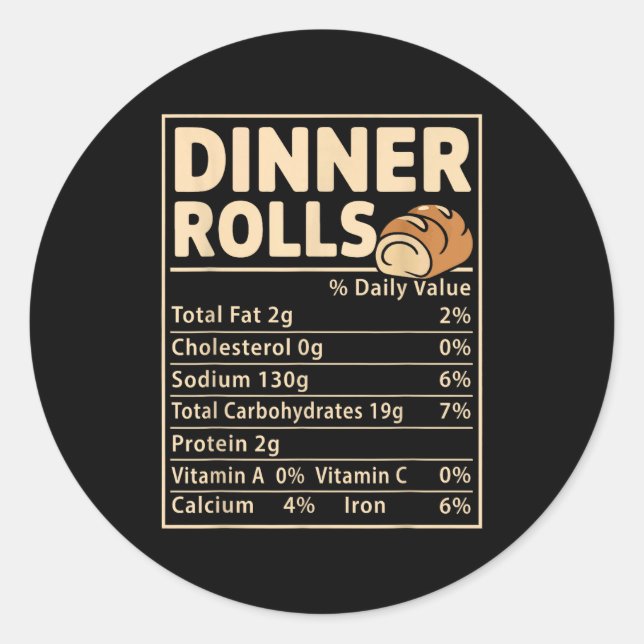 Sticker Rond Faits nutritionnels des petits pains funéraires Dr (Devant)