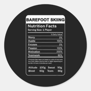 Sticker Rond Faits nutritionnels du ski pieds nus