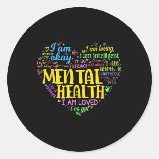 Sticker Rond Faits Psychologue Cerveau humain Santé mentale Con