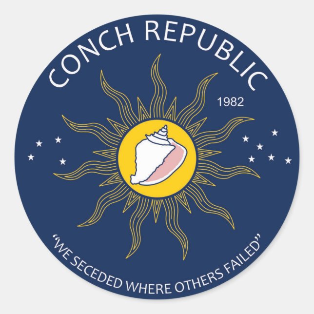 Sticker Rond FAKES Authentic Conch Republic (Devant)