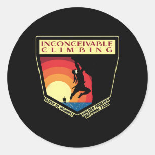 Sticker Rond Falaise d'escalade inconcevable de la folie Guilde
